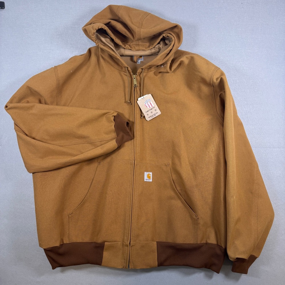 Carhartt Thermal Lined Duck Jacket Mens 3XL Brown USA J131 Workwear Active NWT